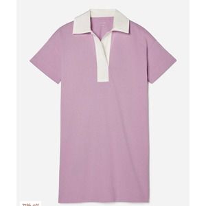 NWT Everlane Womens Polo Dress Medium Organic Cotton Short Sleeve‎ Collared Pink